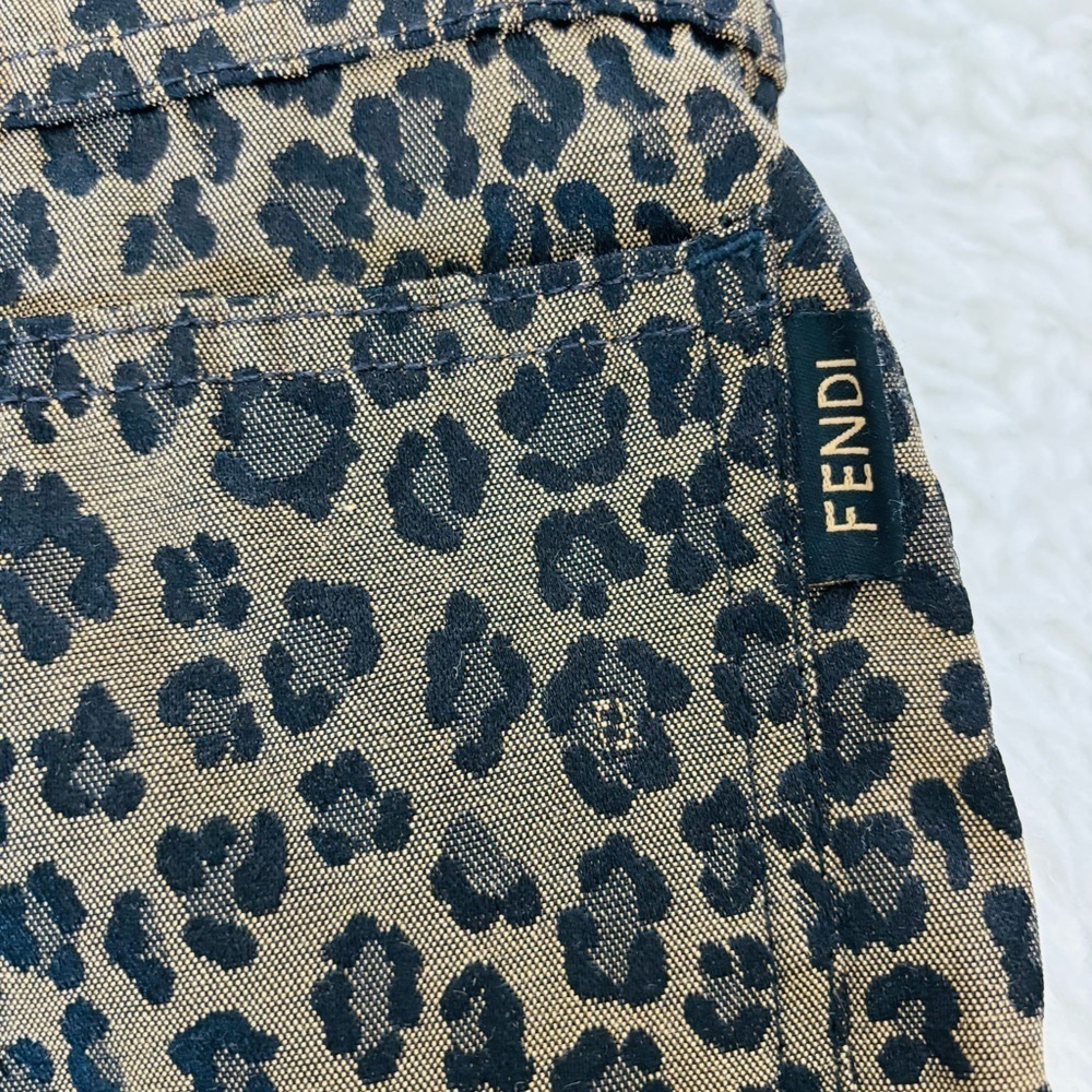 Fendi Leopard Cheetah W/ FF logo Pants size EU42 US 28 - Picture 7 of 15